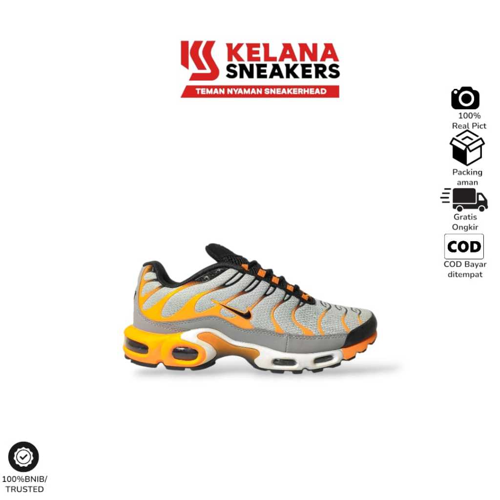 kelana sneakers- sepatu sneakers TN Plus grey orange size 45-46