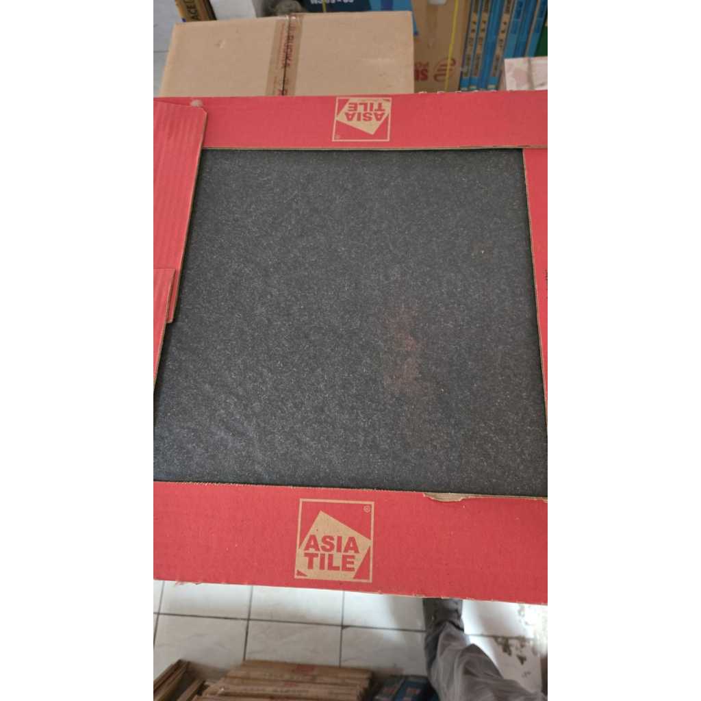 KERAMIK LANTAI DINDING KASAR 40X40 MODEL BATU ASIA TILE OSCAR BLACK GRADE A (PER DUS)