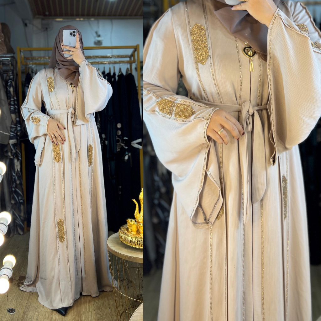 Abaya Ori Mesir Bahan Hareer Cringkle edisi Lebaran