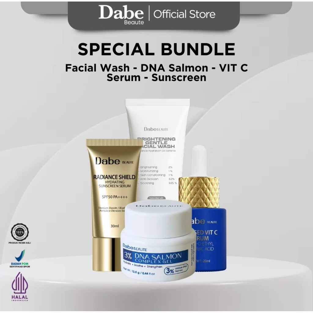DABE  BEAUTE SPECIAL BUNDLE | FACIAL WASH + DNA SALMON + VIT C SERUM + SUNSCREEN