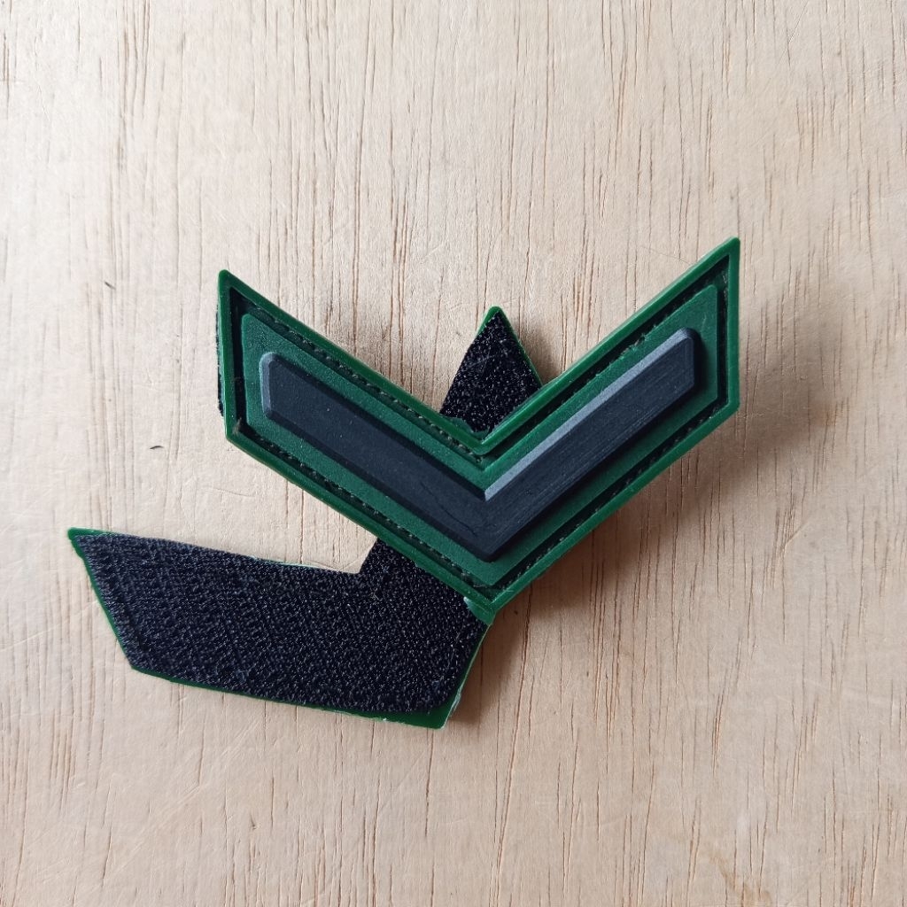 patch rubber logo pangkat serda tempelan emblem aksesoris karet