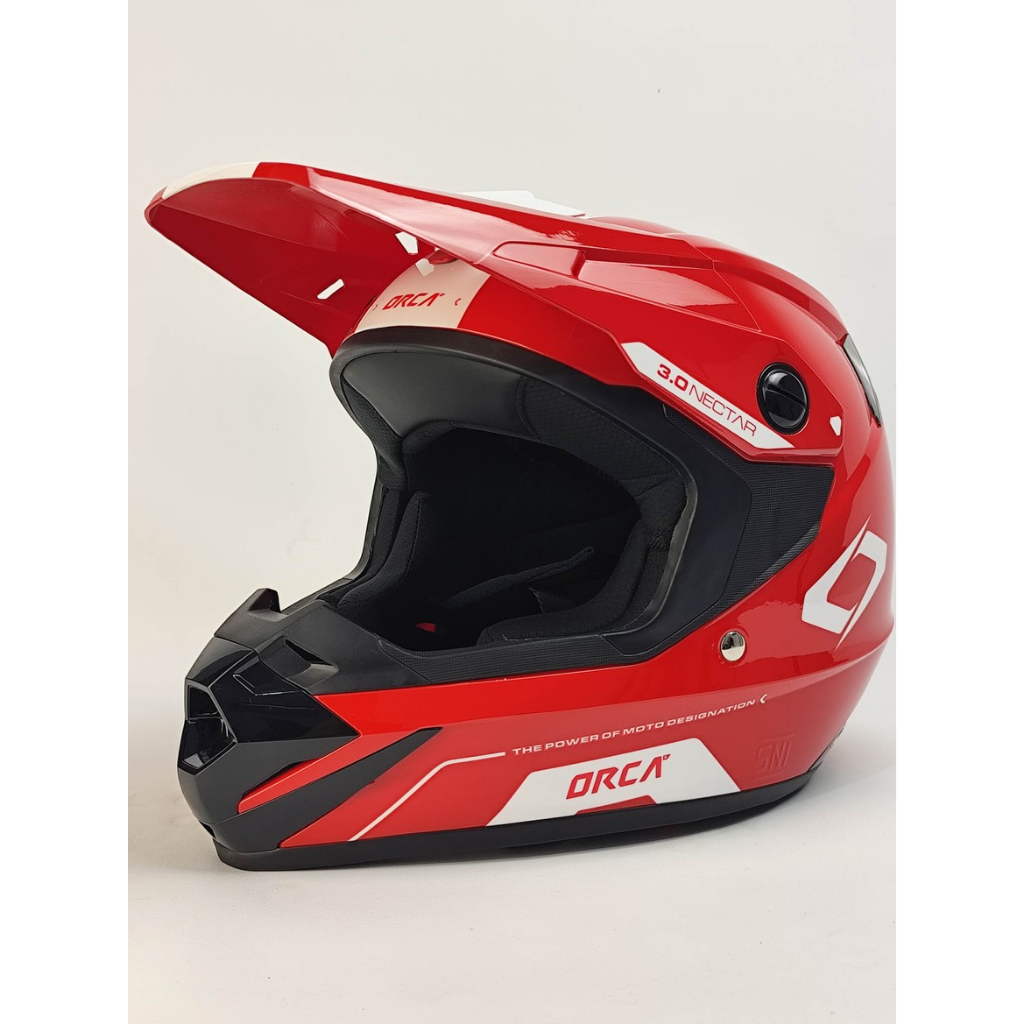 Helm Orca RSV Nectar 3.0 Merah Putih Original Helm Trail Supermoto Enduro