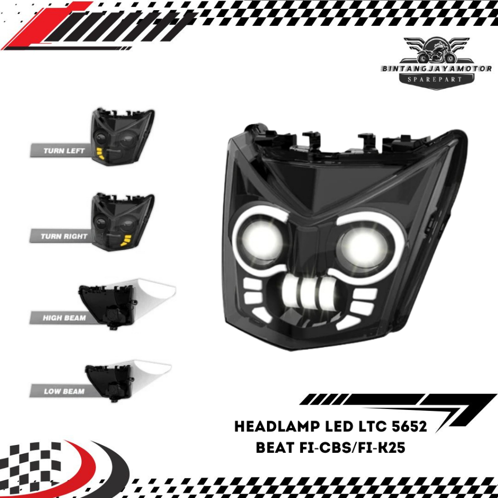Headlamp Lampu depan LED 5652 Beat FI-CBS/FI-K25 Sporty ESP tahun 2013-2016 LTC