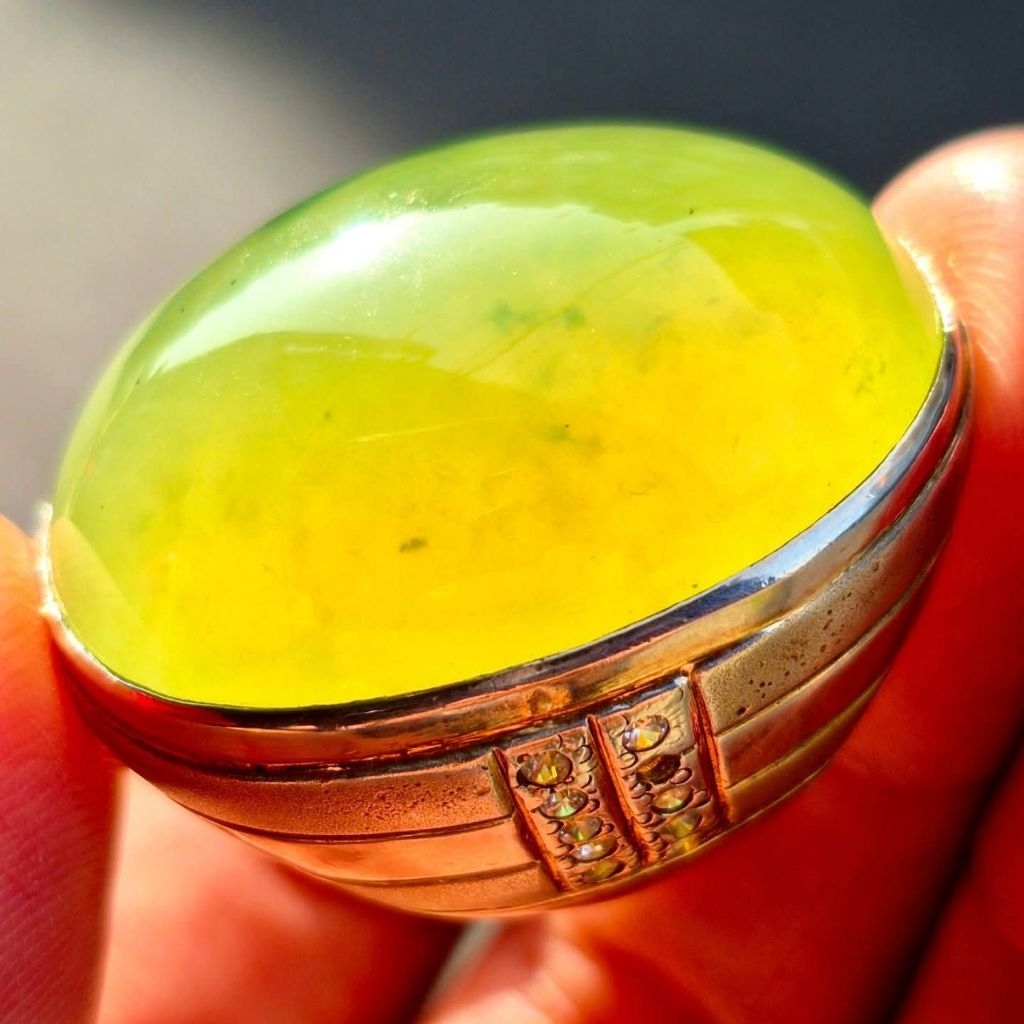 Natural batu lumut sungai dareh pupis jumbo ring perak