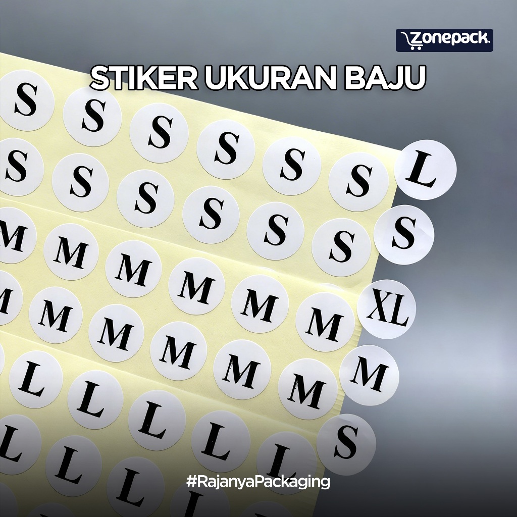Stiker Label Ukuran Baju Isi 132 Pcs | Stiker Label Size Baju | Label Stiker Size Baju| Stiker Label