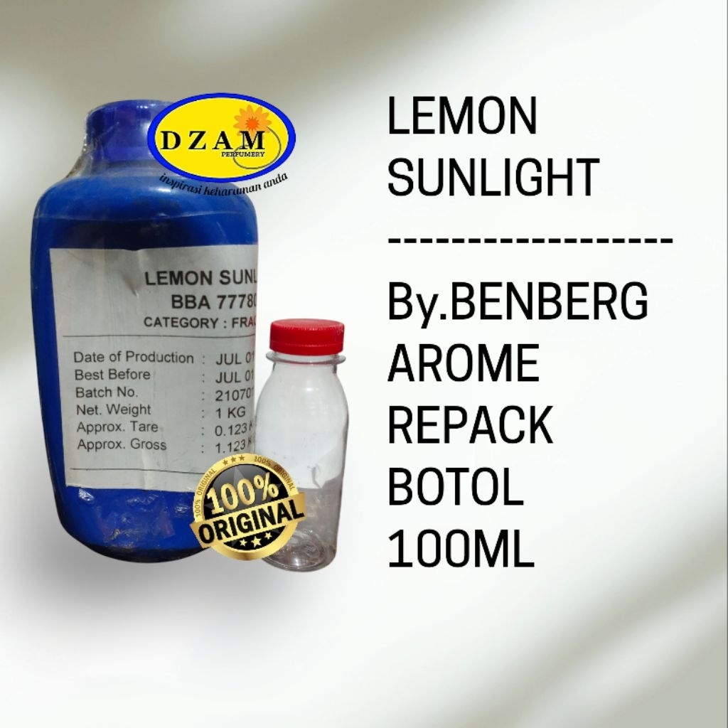 LEMON SUNLIGHT BY.BENBERG AROME REPACK BOTOL 100ML MURNI.