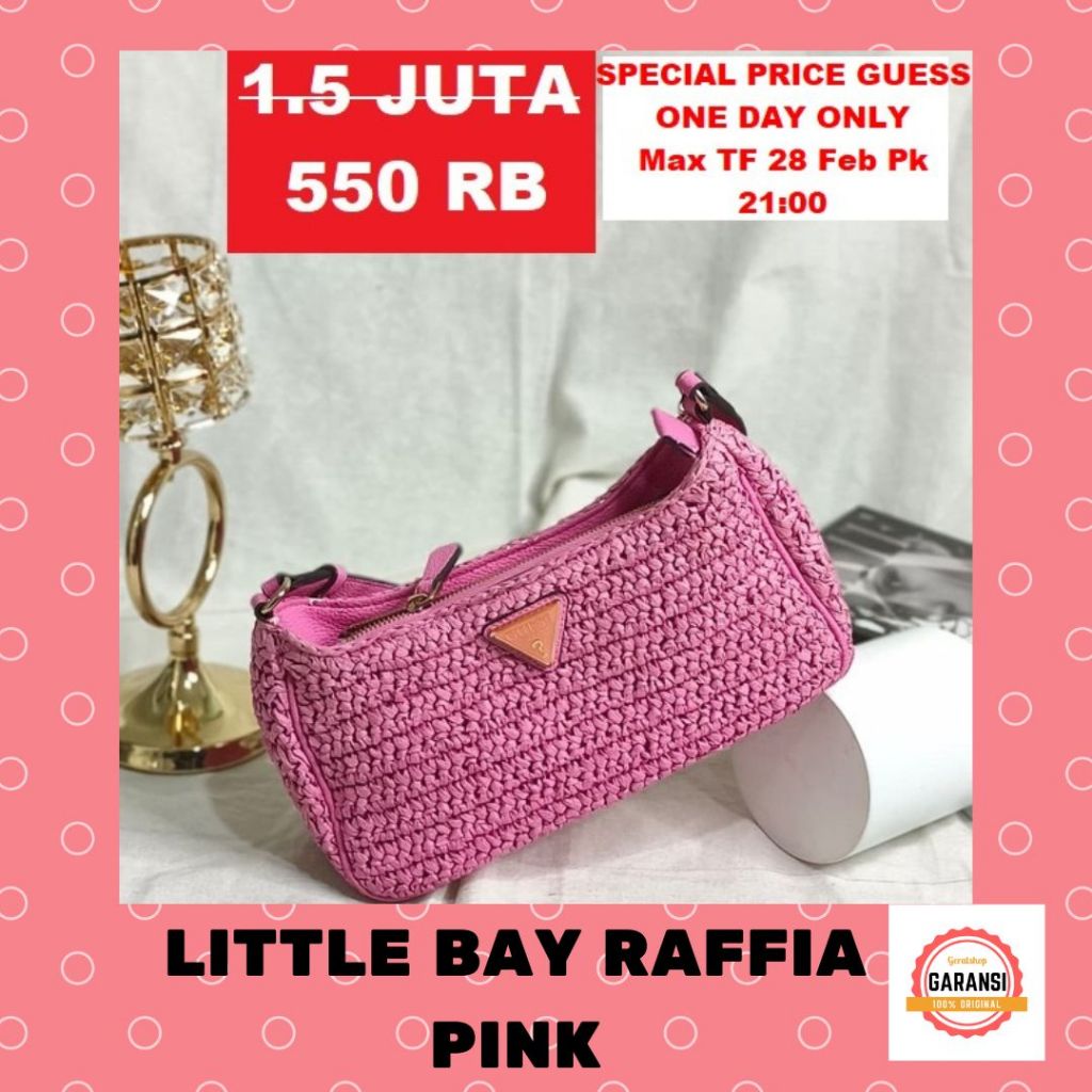 Tas shoulder bag guess import Wanita 100% ORIGINAL store seri LITTLE BAY RAFFIA