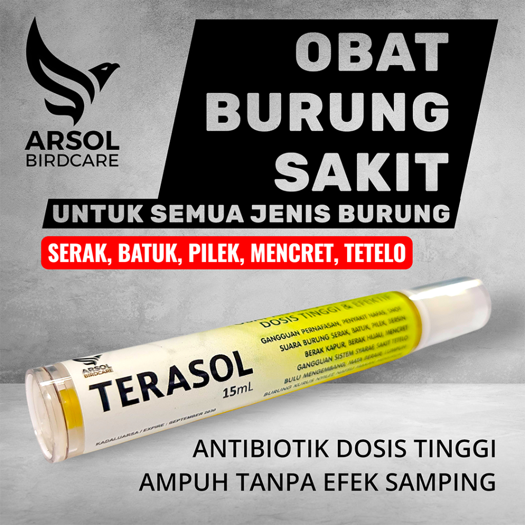 Obat Burung Sakit TERASOL Sembuhkan Burung Serak, Batuk, Pilek dan Tetelo