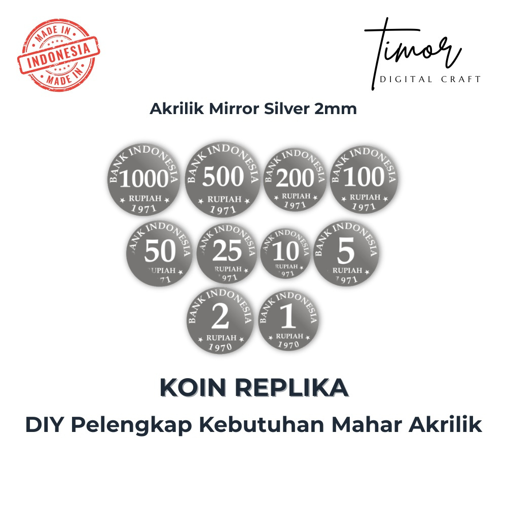 Replika Logam Akrilik / DIY REPLIKA KOIN HIASAN MAHAR UNTUK MAHAR LASER CUTTING