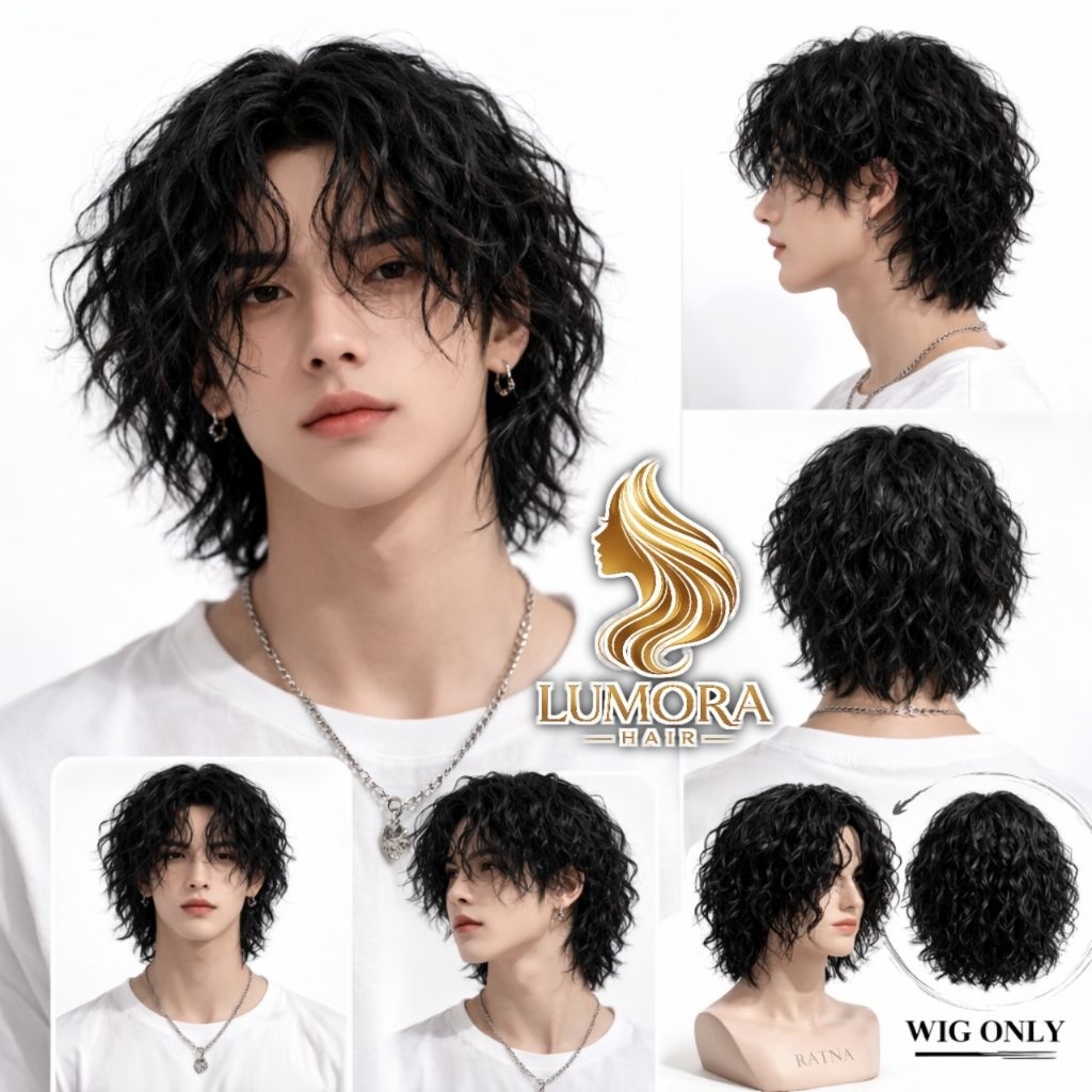 WIG PRIA/WANITA RAMBUT PENDEK KERITING IKAL PREMIUM