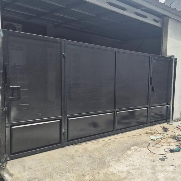 pagar rumah bukaan lipat plat dan besi galvanis anti karat harga terjangkau