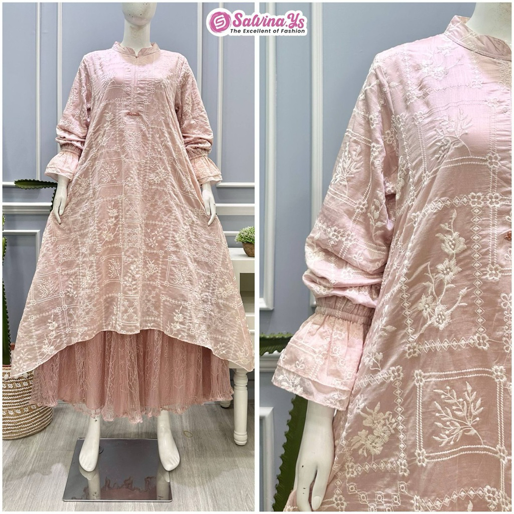 SALVINA YS SALE gamis katun bordir