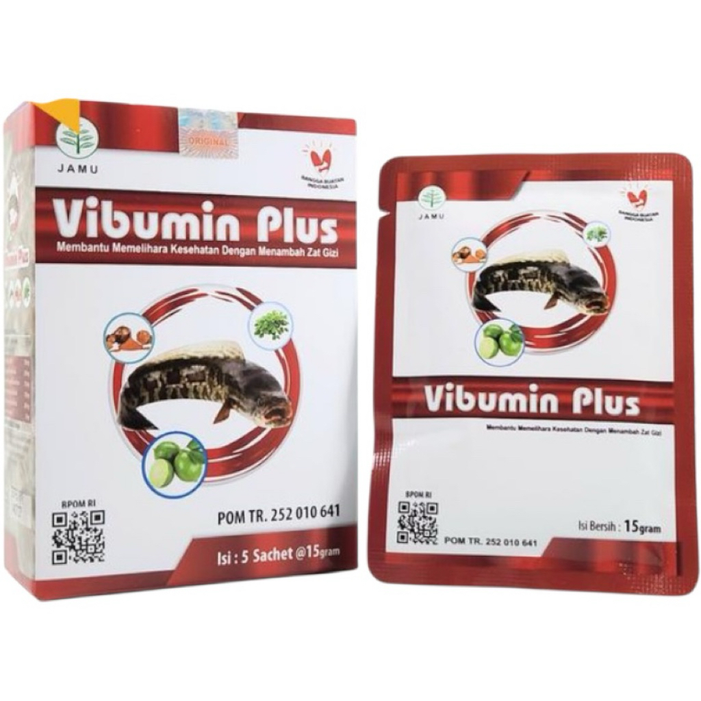 VIBUMIN Plus isi 5 SACHET / IKAN GABUS PENGERING LUKA PASCA OPERASI