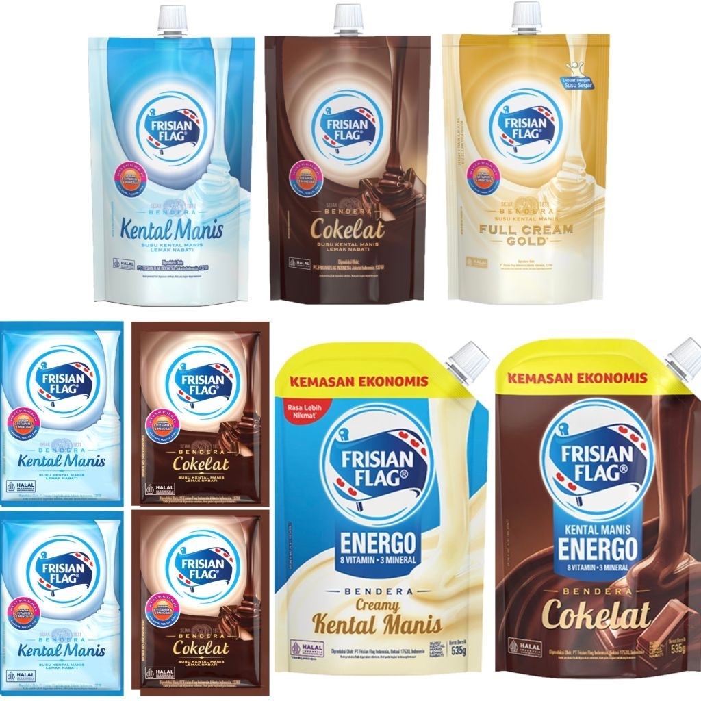 FRISIAN FLAG susu Bendera Kental Manis Putih Cokelat Gold korean Pouch sachet hemat