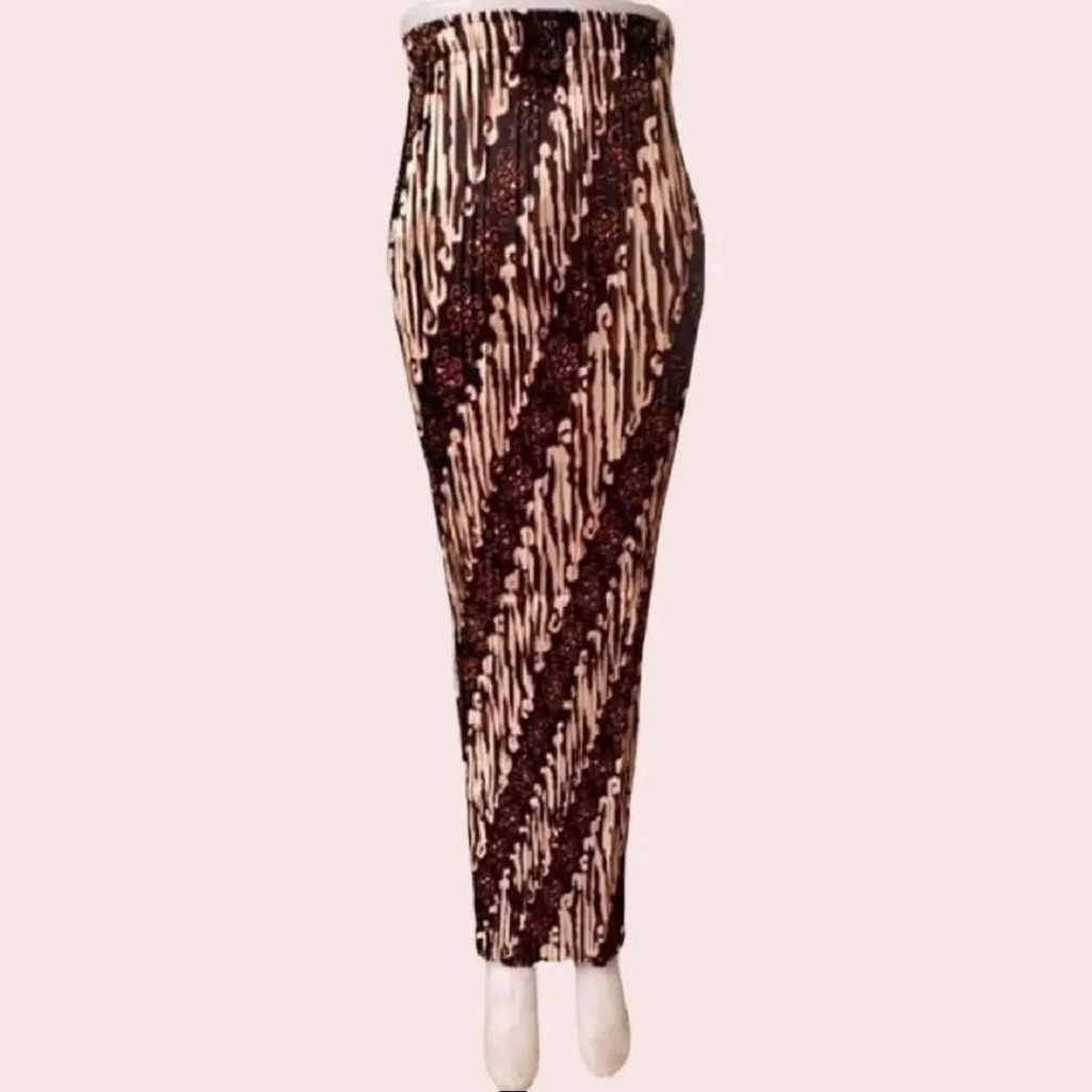 Rok Batik Wanita Plisket Bahan Semi Sutera Silky Motif 10