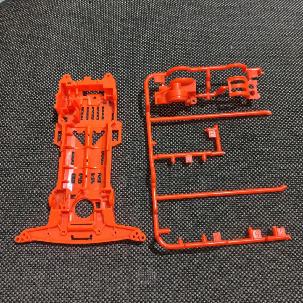 tamiya chassis super 2 orange fluorescent 2nd no minus / chassis super 2 orange tamiya