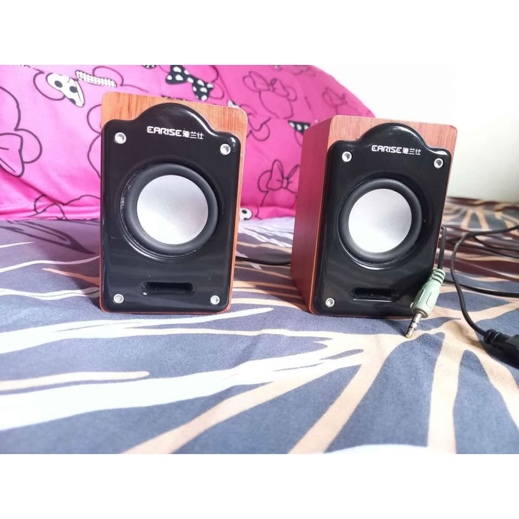 speaker komputer usb kayu earise