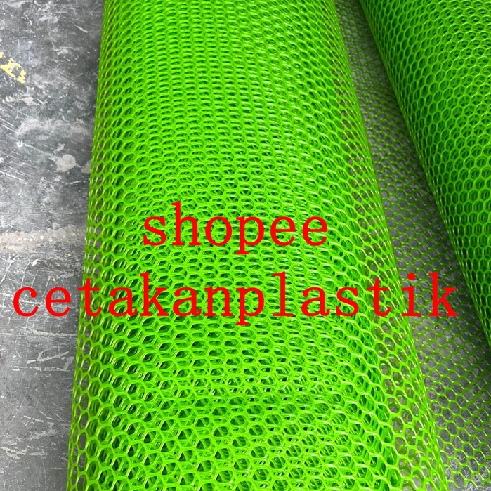 mesh plastik 2x50 meter jaring ram slat kawat alas mess lantai pagar ruangan ternak kandang ayam