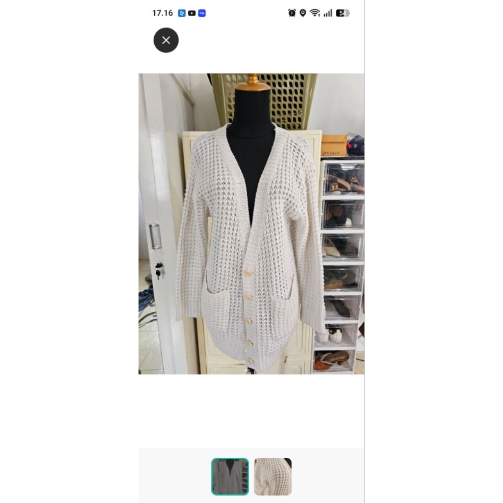 cardigan rajut putih/cardigan lembut/cardigan tebal/outer rajut
