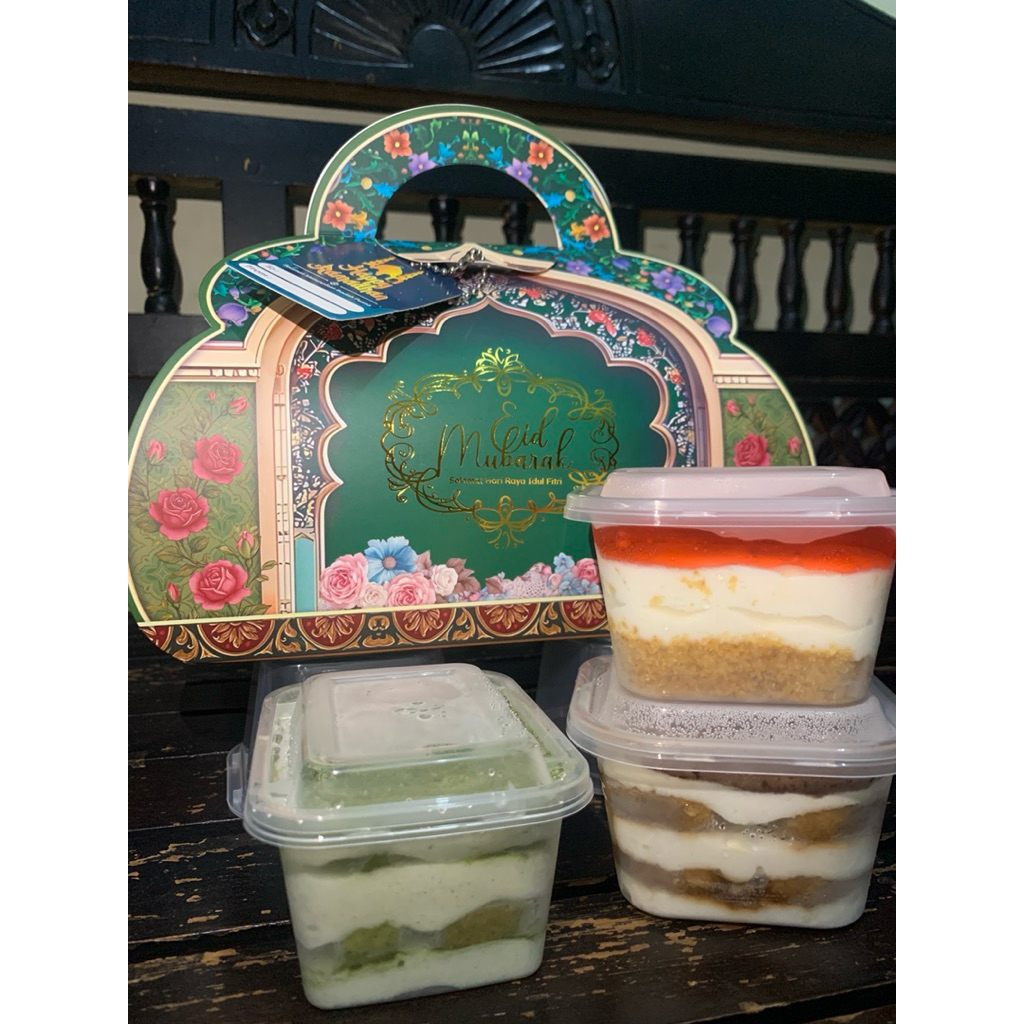 HAMPERS LEBARAN - DESSERT BOX BY ASELLA TIRAMISU - MATCHAMISU - STRAWBERRY CHEESECAKE