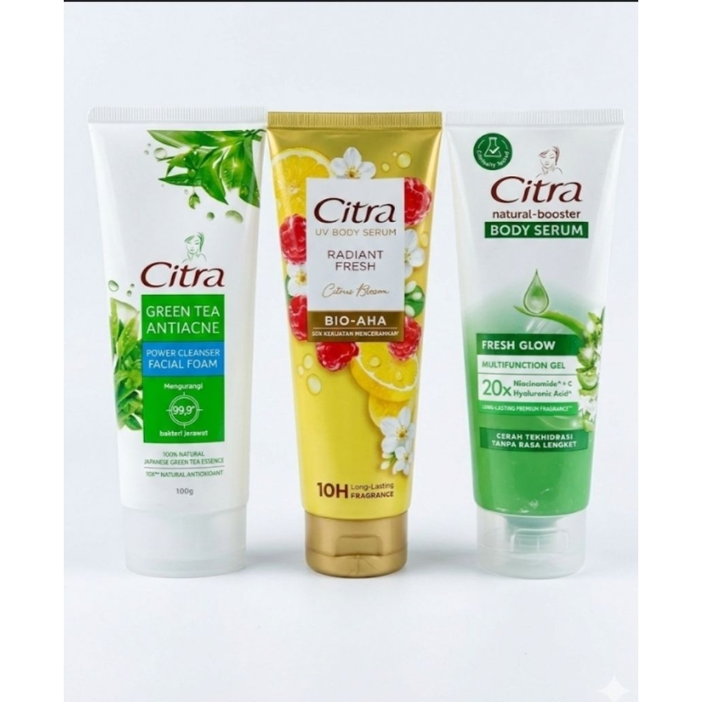Citra Face Body Serum Fresh Glow/Citra UV Body Serum Radiant Fresh dan Citra Natural Booster Body Se