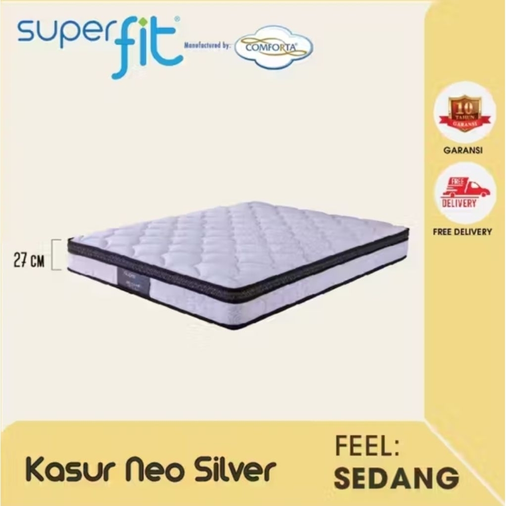 [COMFORTA_BANJARMASIN] KASUR SPRING BED SUPER PIT NEO SILVER BY COMFORTA(TEBAL 27CM)