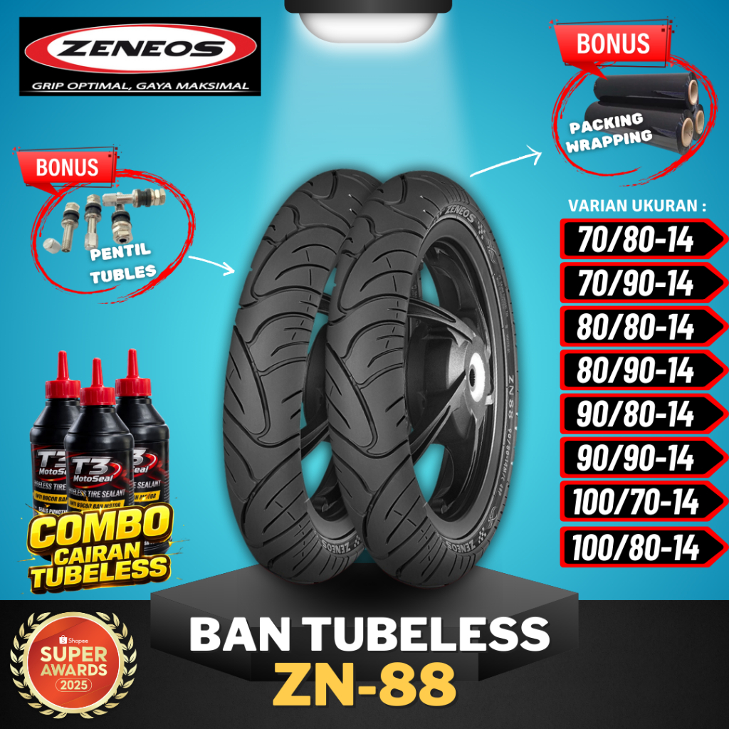 [READY COD] BAN ZENEOS ZN88 RING 14 ( 70/80-14 / 70/90-14 / 80/80-14 / 80/90-14 / 90/80-14 / 90/90-1