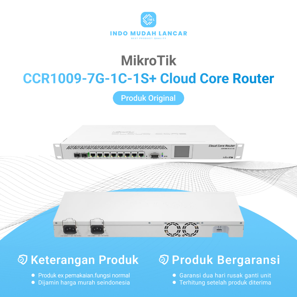 MikroTik CCR1009-7G-1C-1S+ Cloud Core Router Gigabit Ethernet Bekas Original