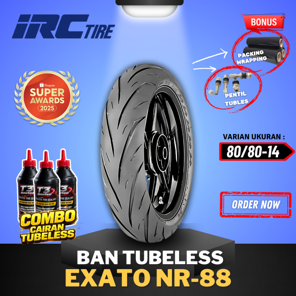 [READY COD] BAN IRC EXATO NR88 TUBELESS ( 80/80-14 ) IRC RING 14 BAN MOTOR MATIC / BAN MATIC EXATO N