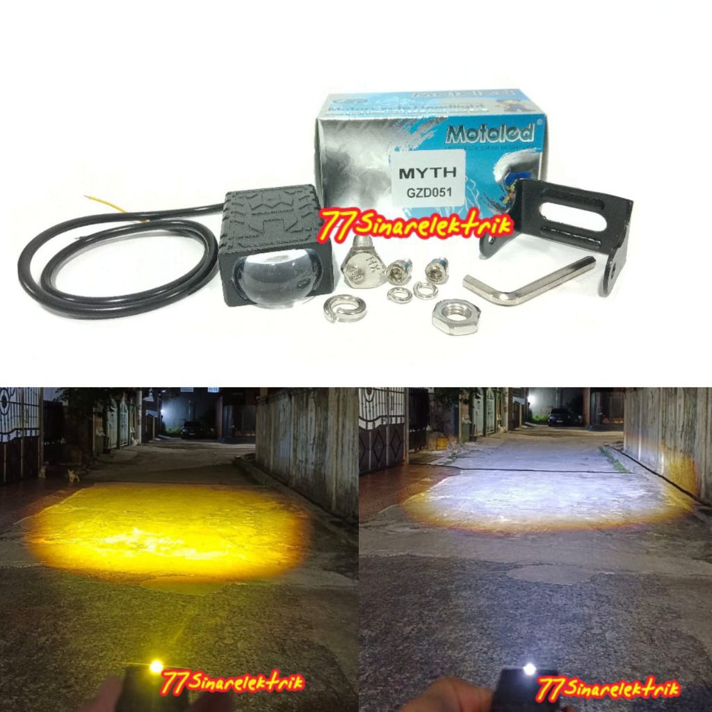 MYTH Lampu Tembak Sorot Led D2 Laser Jauh Dekat Lampu Tembak D2 Laser Slim