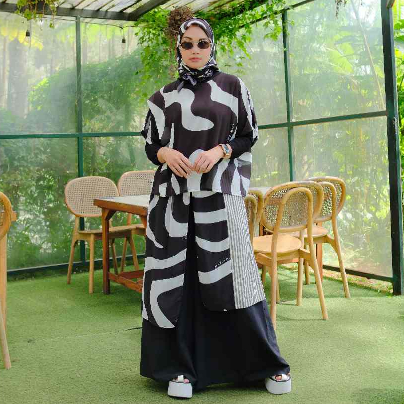 Minara Series by Numiaa Fashion | Raya Series Oneset Dress Printing Series Unik - Muslim Wanita