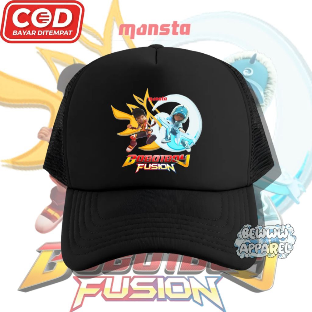 Topi Anak Trucker Boboiboy Fusion - Topi Jaring Anak Boboiboy Fusion