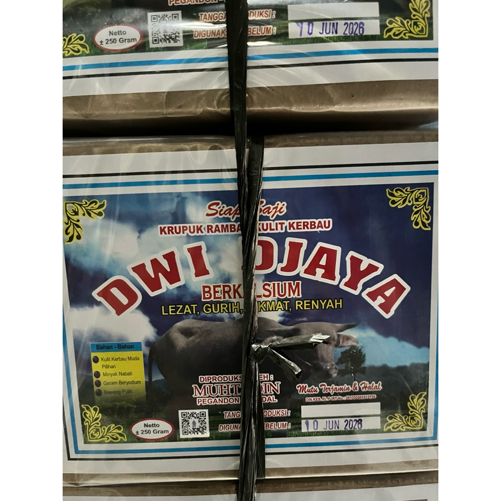 KRUPUK RAMBAK KERBAU DWIJAYA ASLI KENDAL + PACKING BUBBLE WRAP