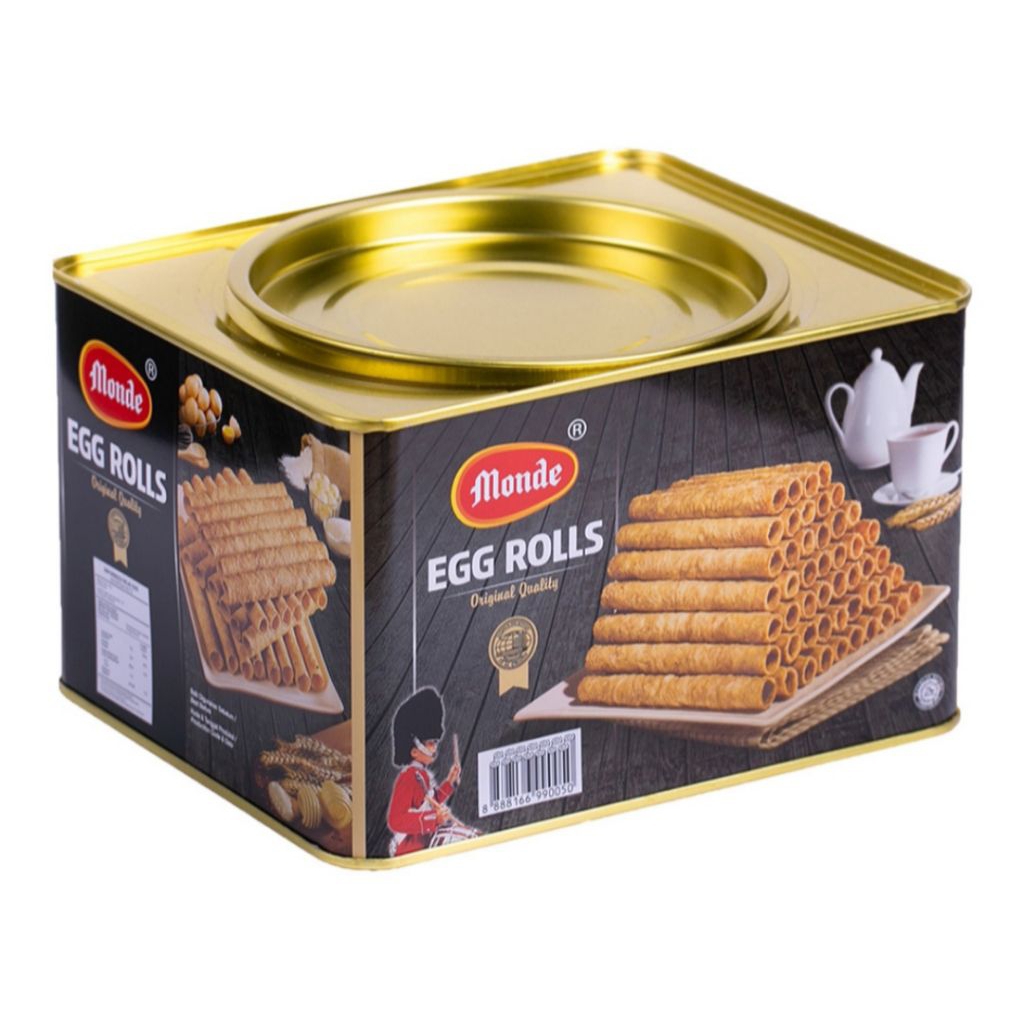 Monde Egg Roll Kaleng 300gr/Biskuit Egg Roll Monde Kaleng 300g/Monde Egg Roll Kecil 300 gram/Monde E