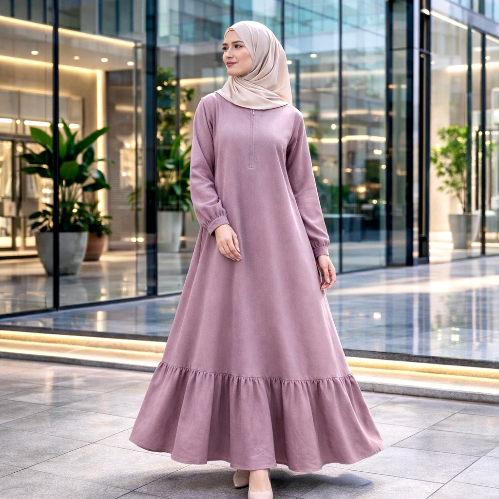 Azka Dress by Kasay Label - Gamis Airflow Premium Modern Simple Chic Busui Friendly