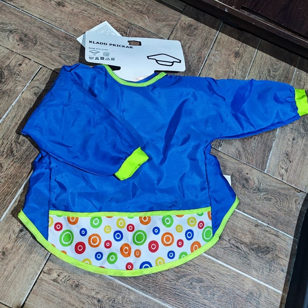 IKEA KLADDIG Baby Bib Feeding Smock Blue Red Bundle