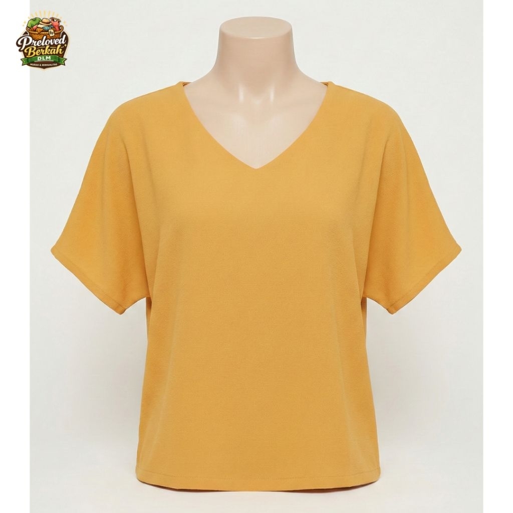 Mina V-Neck Drawstring Blouse - Atasan Wanita Serut Depan Korean Style