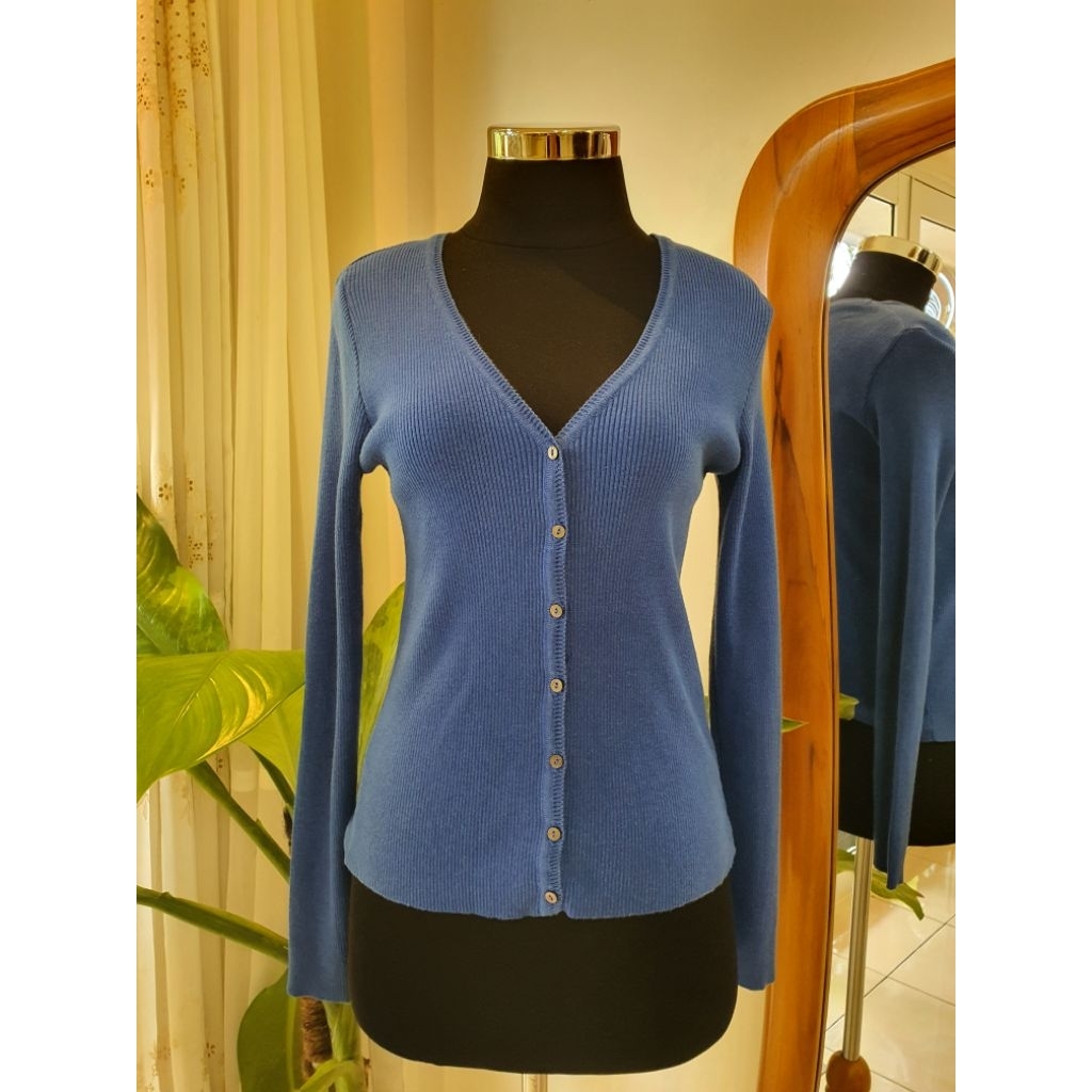 CARDIGAN RAJUT BIRU