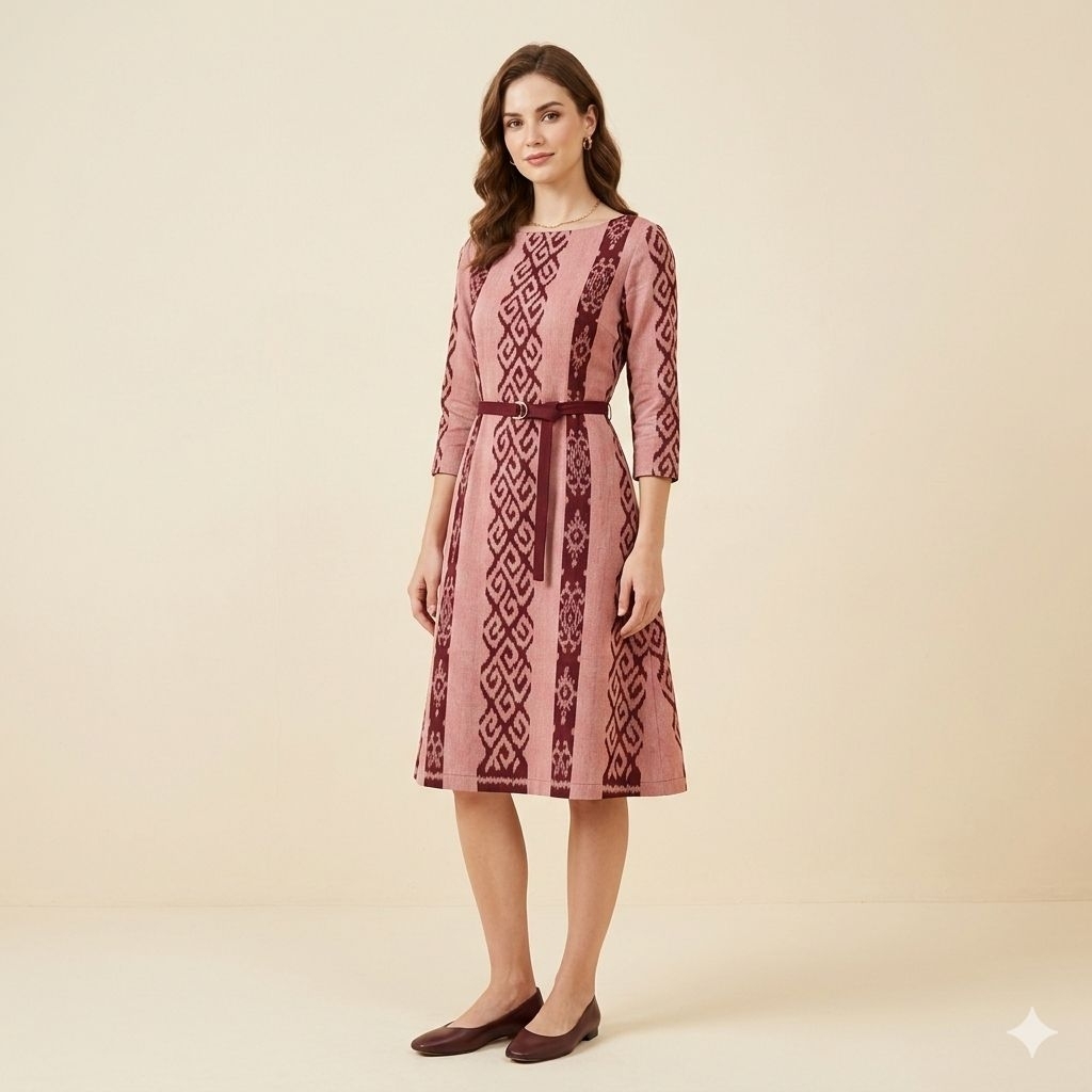 DRESS TENUN WANITA SIZE S - XXL WARNA PINK PREMIUM