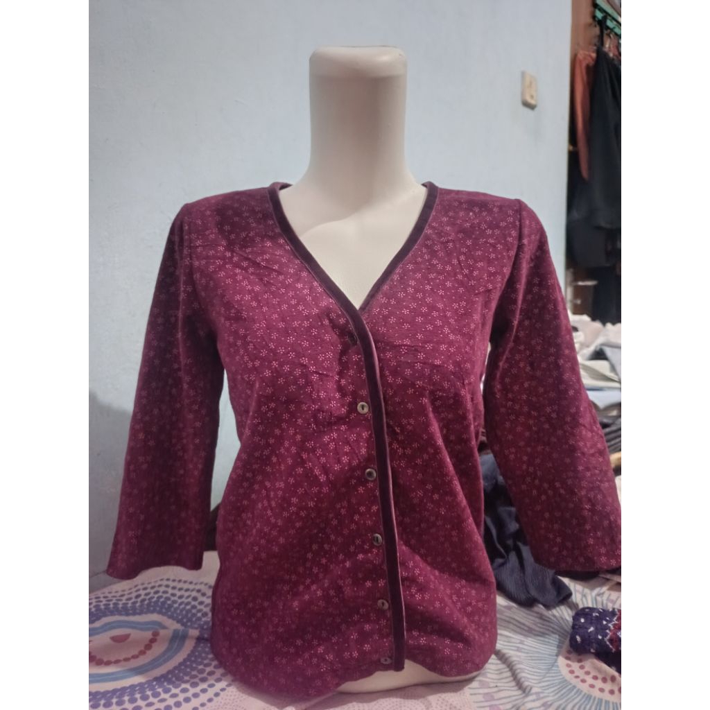 cardigan motif bunga