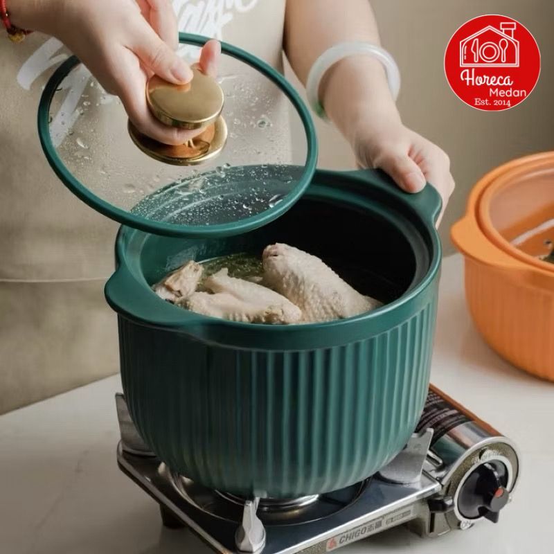 BASI TUTUP KACA / PANCI REBUS KERAMIK TAHAN PANAS 3.5 LITER PICASSO CERAMIC STEW POT