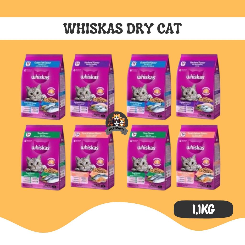 WHISKAS DRY CAT FOOD 1,1KG FRESHPACK makanan kering untuk baby and kitten dry cat food premium 1,1kg