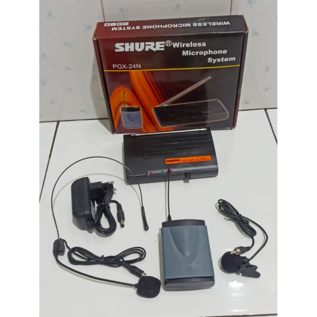 Mic wirless bando dan jepit Shure PGX 24N