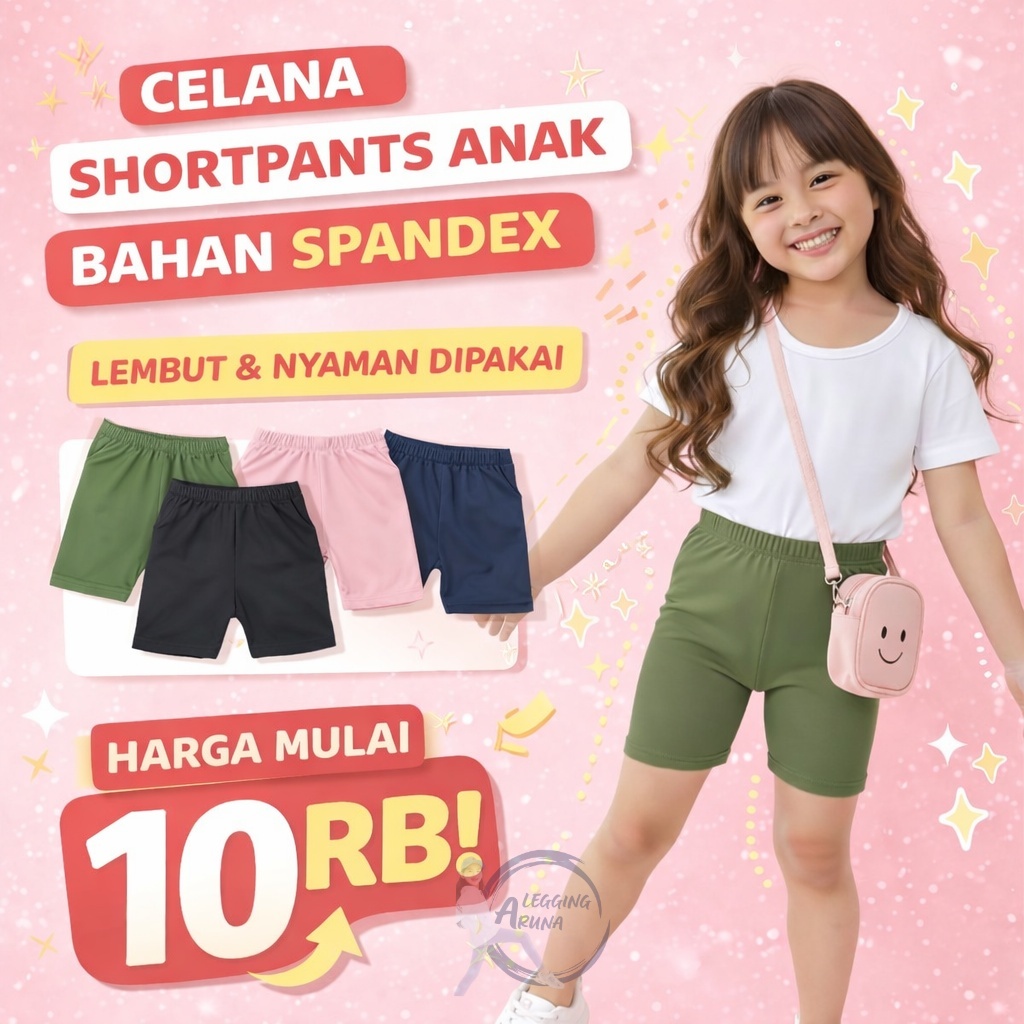 Short Anak Perempuan dan Laki laki Daleman Sort Strit Pendek 4-11 Tahun