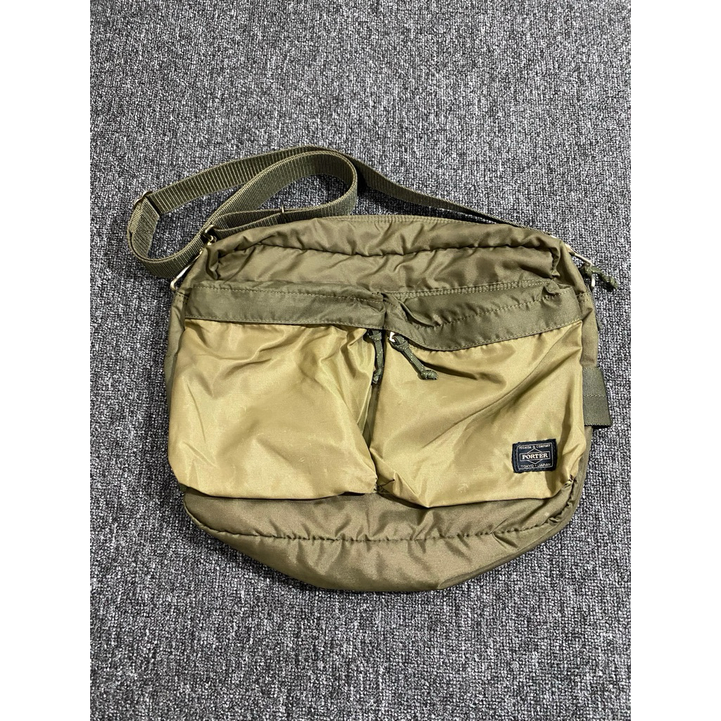Porter Yoshida Force Shoulder Bag Olive Green