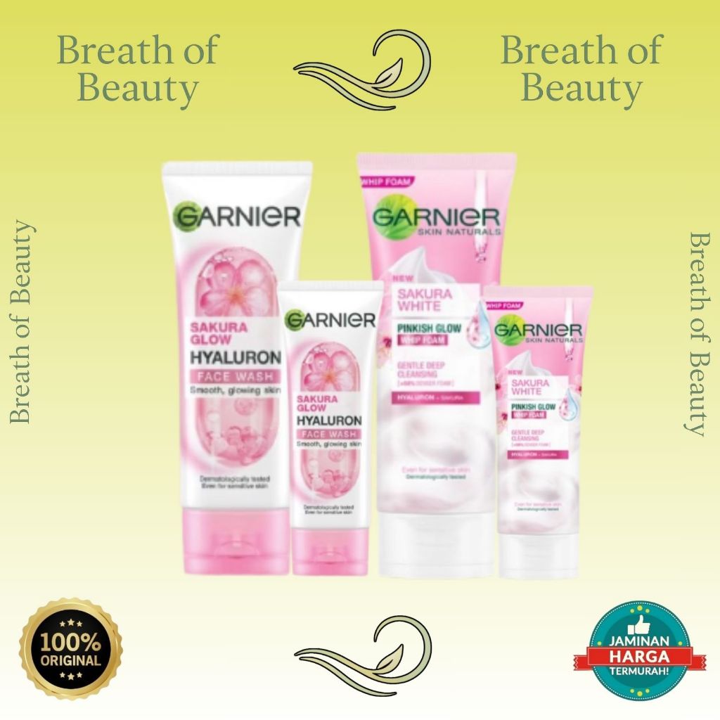Garnier Sakura White Pinkish Glow Whip Foam | Sakura Glow Glowing Face Wash | Skin Care Pembersih Wa