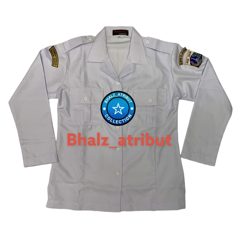 Baju putih dki kemendagri seragam pemda putih dki kemeja putih jaya raya(WANITA KERAH TIDUR GRANADA 
