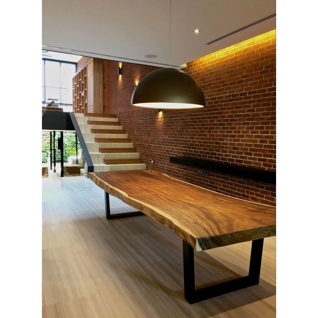 meja makan trembesi,meja makan minimalis kaki besi