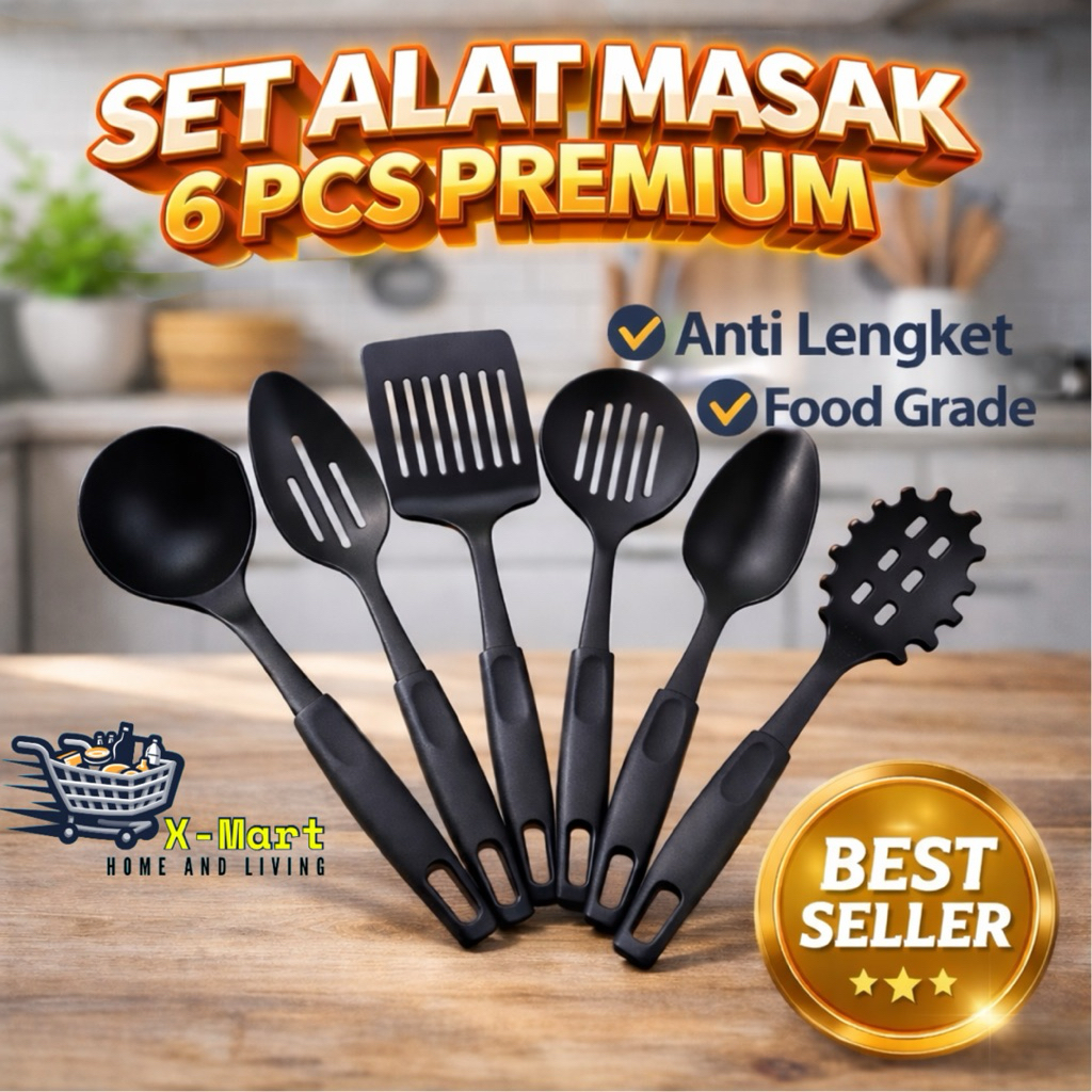X-MART alat masak SET set SPATULA dapur alat MASAK anti lengket set alat masak TEFLON spatula siliko