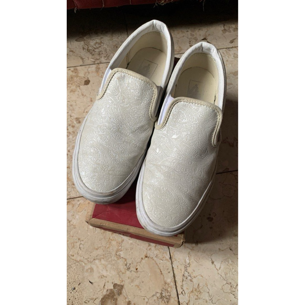 Vans Classic Slip-On Princess Paisley Bone White ORI PRELOVED